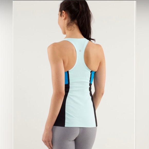 Lululemon Cool Racerback *Surf Bonded Aquamarine / Beach Blanket Blue / Black - Picture 2 of 11